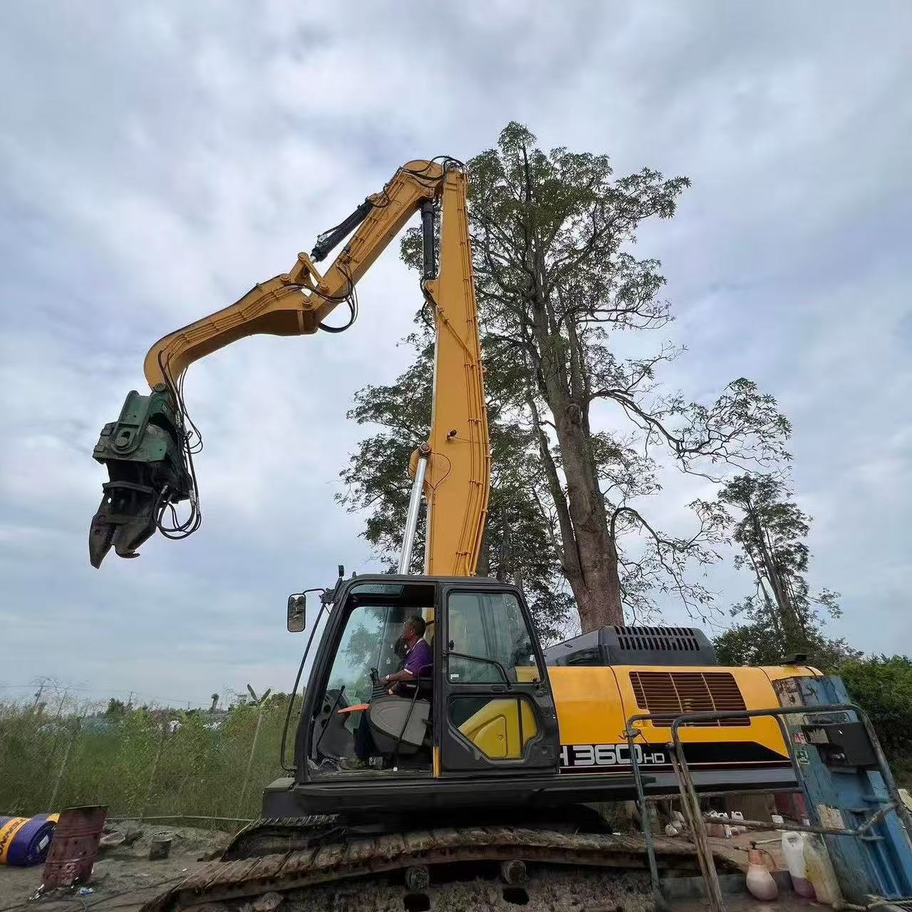 SH360HD Excavator with Piling Arm  Heavy Duty Construction Equipment Customizable