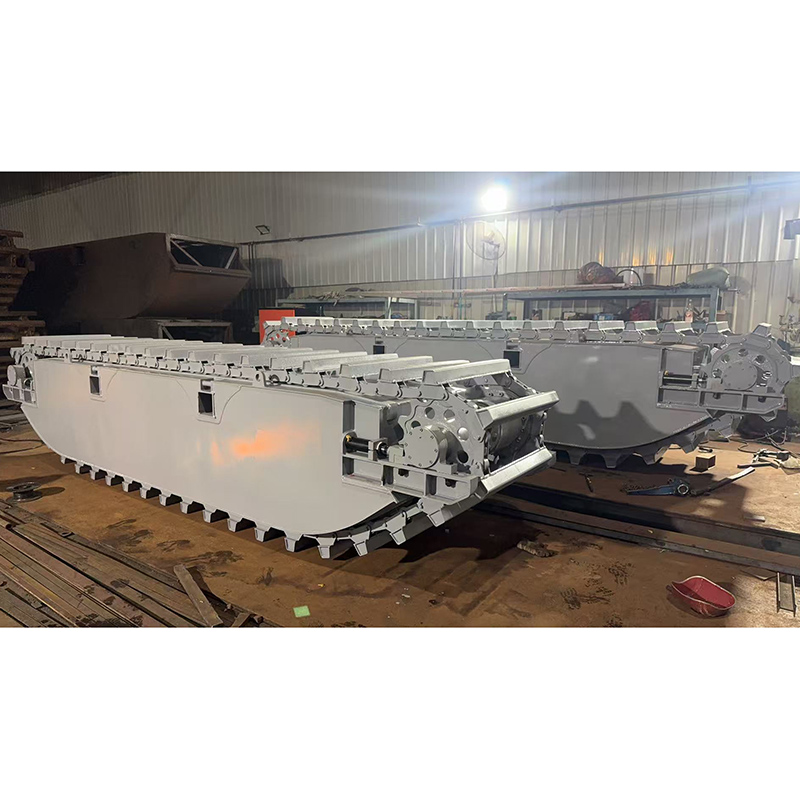 Chasis flotante tipo pontón de la excavadora anfibia XE75GA de 7,5 toneladas.